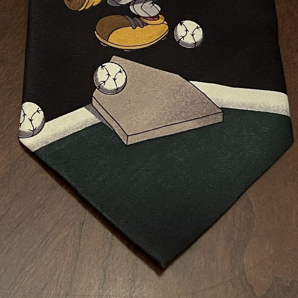 Vintage Mickey Unlimited Disney Black Polyester Men’s Neck Tie Made In Korea